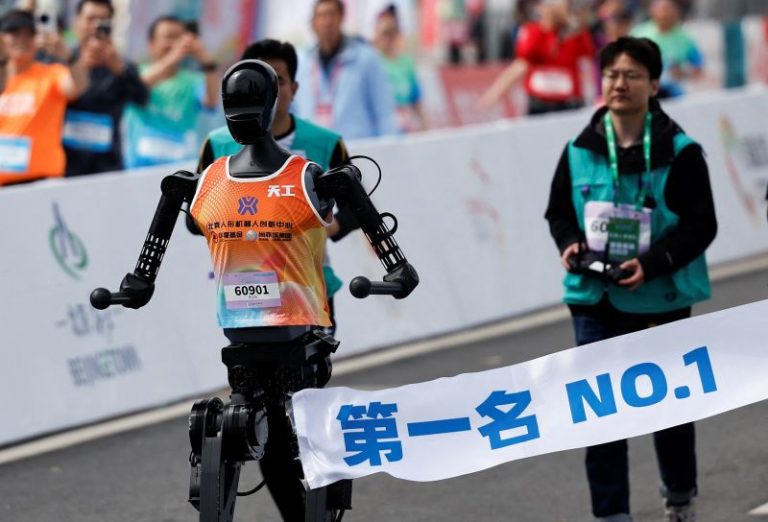 Chinese robots ran against humans in the world’s first humanoid half-marathon. They lost by a mile